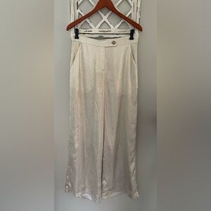 New Ellison Shimmering Lined Wide Leg Pants In Gold Size M